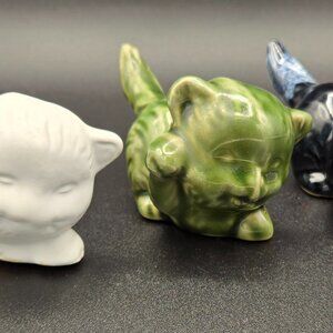 Van Briggle Small Playing Cats/Kittens/Signed Art Pottery 4"/Set of 3